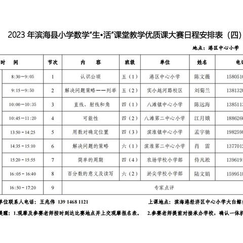 扬“生·活”之帆  启“学思”之航——2023年滨海县小学数学“生·活”课堂优质课大赛活动掠影