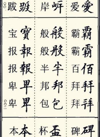 文化部：楷书这样写不是错别字（986字学书必备）