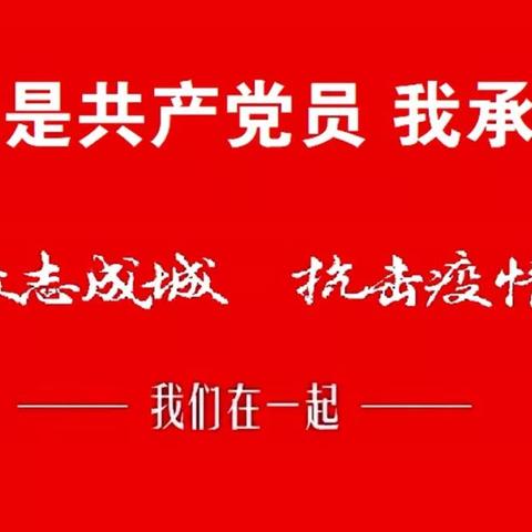 众志成城 抗击疫情！我是共产党员，我承诺