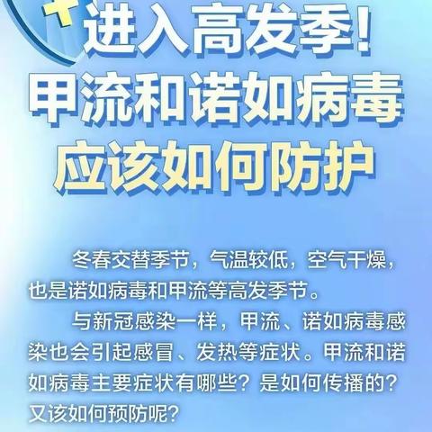 甲流和诺如病毒高发季防护对应措施