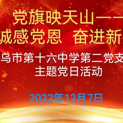 忠诚感恩党 奋进新起点——第十六中学第二党支部“党旗映天山”主题党日活动