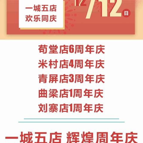 一城五店】周年庆典，预热狂欢购！百万礼券大放送~~米村店