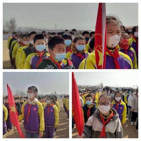 记：汪庄完全小学庆祝少先队建队 74 周年暨“红领巾召唤我”新队员入队仪式