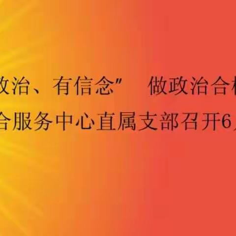 综合服务中心直属支部6月专题集中学习活动