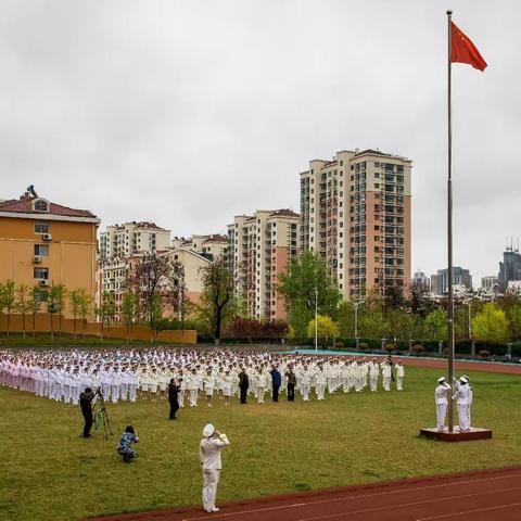 庆祝海军成立70周年 ----- 海军九七一医院升旗仪式