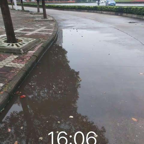 雨后积水淤泥路段图锦