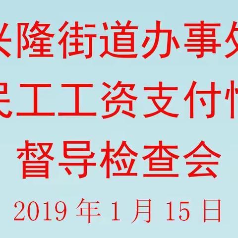 区联合检查督导一组到兴隆街道办事处检查农民工工资支付情况