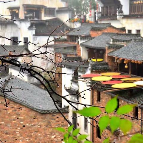 烟雨朦胧的婺源