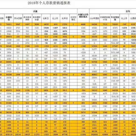 个人业务日通报表2018.12.12