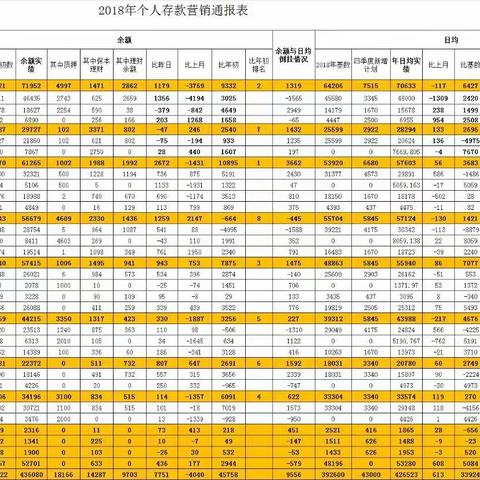 个人业务日通报表2018.12.24