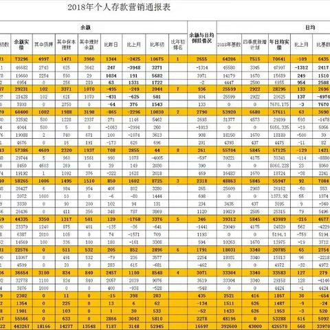 个人业务日通报表2018.12.25