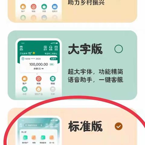 农行APP版本切换
