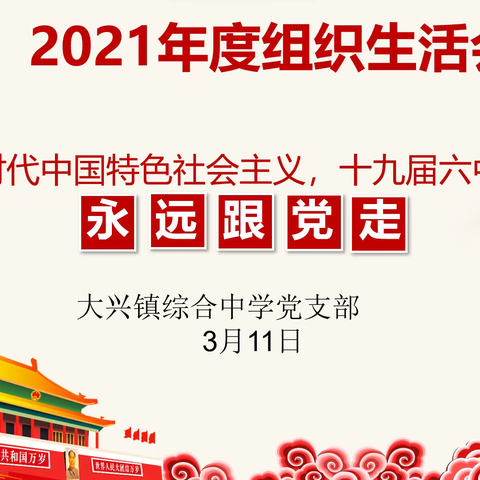 【大兴镇综合中学党支部】2021年度组织生活会