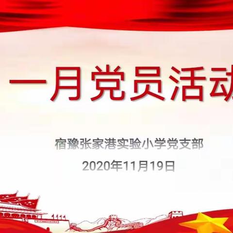 深入学习贯彻习近平总书记视察江苏重要讲话指示精神——宿豫张家港实验小学党支部11月党员活动日