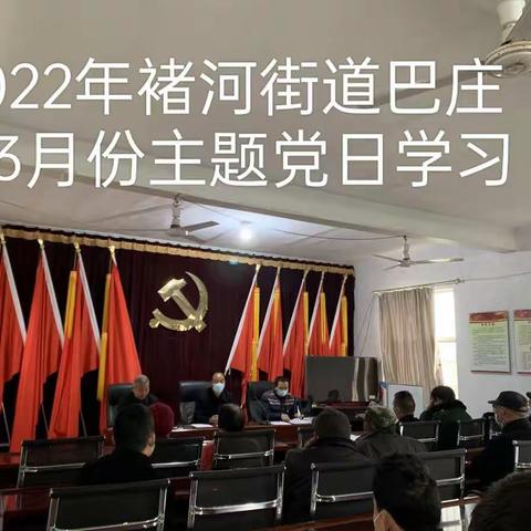 褚河街道巴庄村党支部2022年度3月份主题党日学习活动主题“务实进取敢担当，真抓实干转作风”