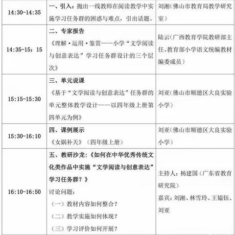 以学习任务群为驱动，提升文学阅读与创意表达能力——陆河县河口镇营下小学组织教师收看南方教研大讲堂活动