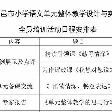 “研”途花开，履践致远——昌邑市围子街道参加全市小学语文单元整体教学设计与实施培训活动纪实