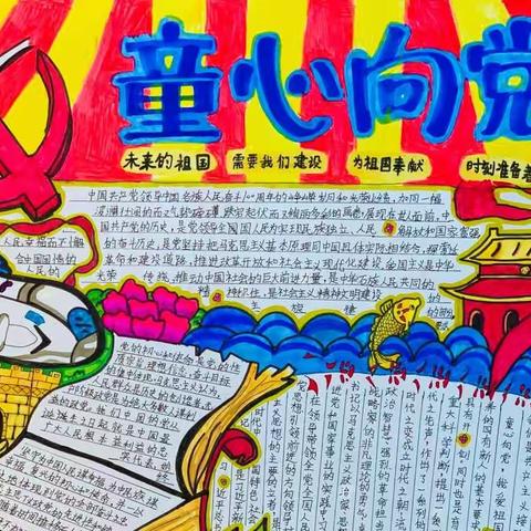 开封市自由路小学“成长为党期望的模样”手抄报作品展