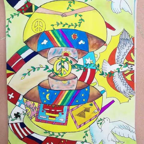 和平海报制作过程