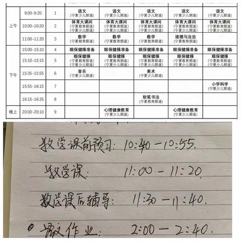 空中课堂，停课不停学。巴都沟小学一年级