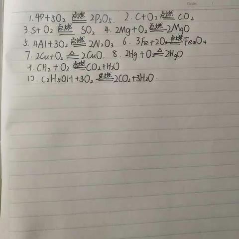 张逸帆的化学作业