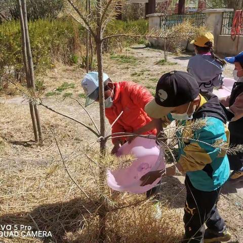 聂日雄乡中心小学附设双语幼儿园       我劳动，我快乐