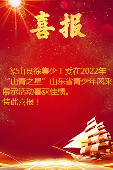 【队荣誉】徐集少工委在2022年第二届“山青之星”山东省青少年风采展示活动中喜获佳绩