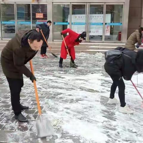 市体育局系统党员干部以雪为令，清扫积雪