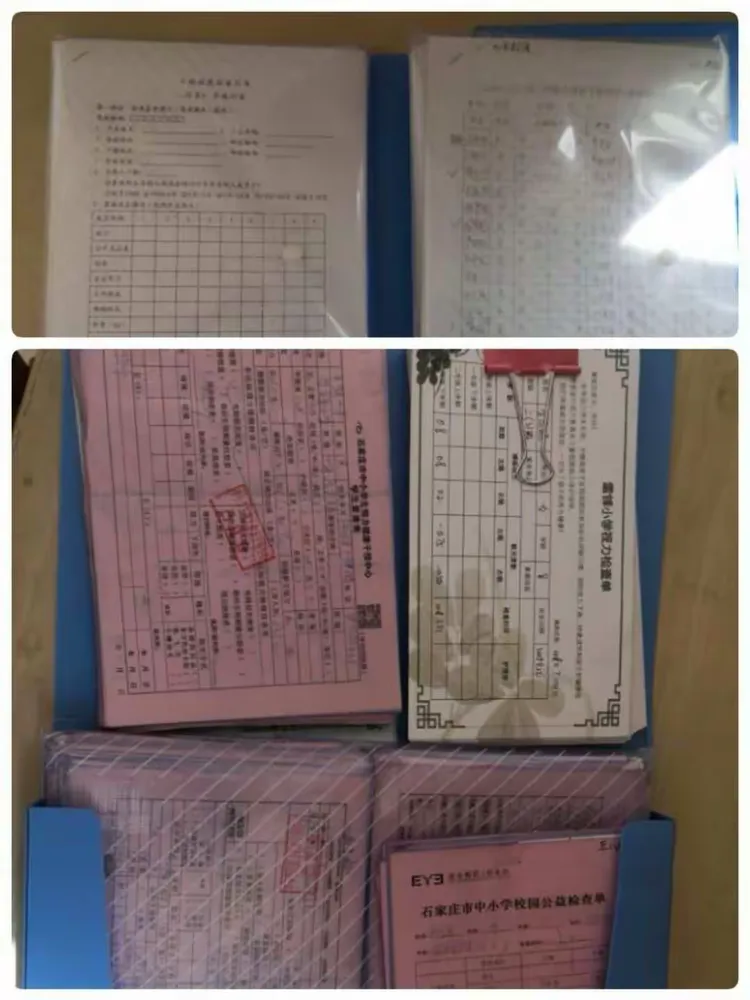 每年寒暑假学校认真组织开展视力复查工作，开学以班级为单位收回视力复查回执单，并做好学校学生视力数据