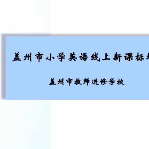 盖州市小学英语线上新课标培训纪实