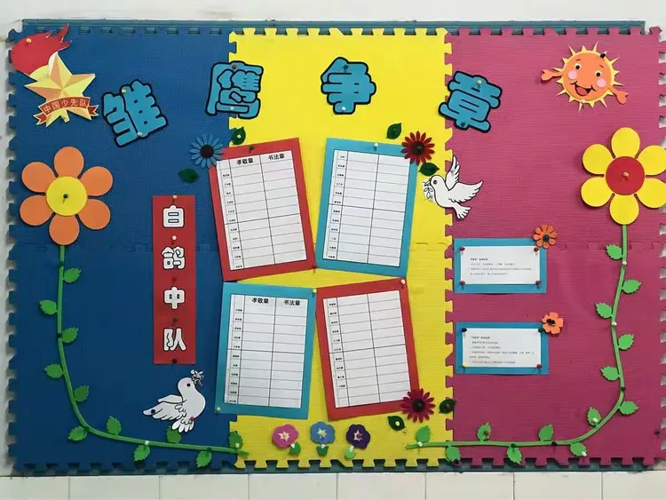 虞山园区小学"雏鹰争章"少先队队角布置