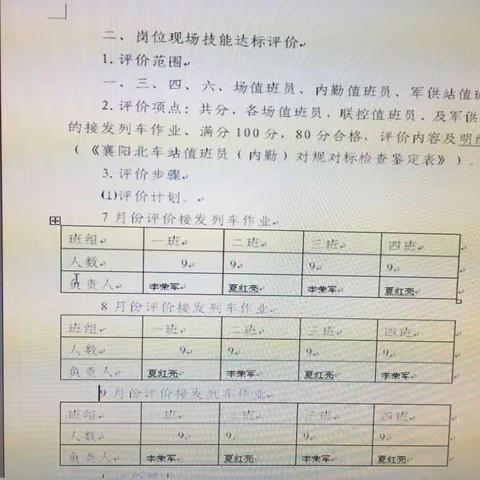 2017调度车间技能达标评价