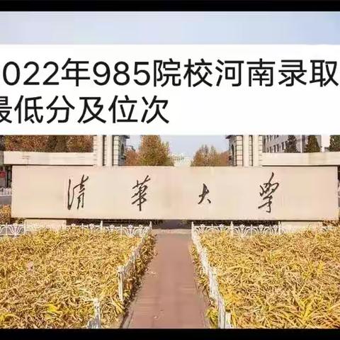 2022年39所985高校在河南录取最低分及位次