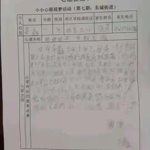 小小心愿  圆梦活动