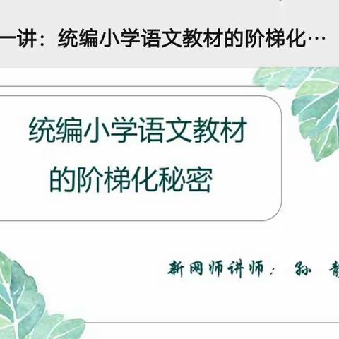 探究统编小学语文教材的阶梯化秘密