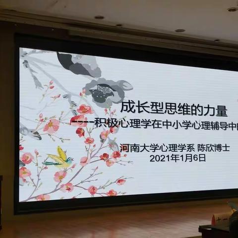 成长型思维的力量，改变从自己开始――河南大学心理学系陈欣博士培训讲座集锦