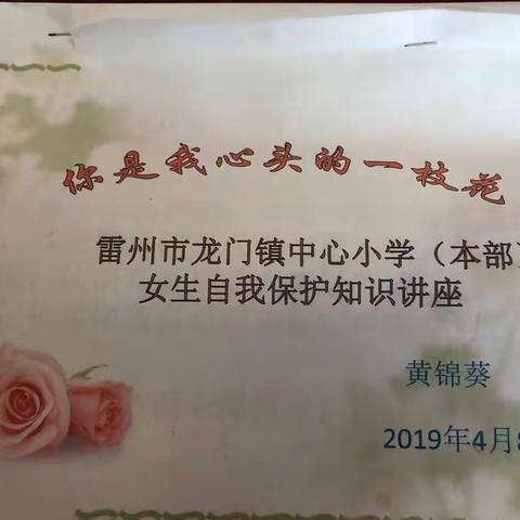 “你是我心头的一支花”——龙门镇中心小学女生自我保护知识讲座