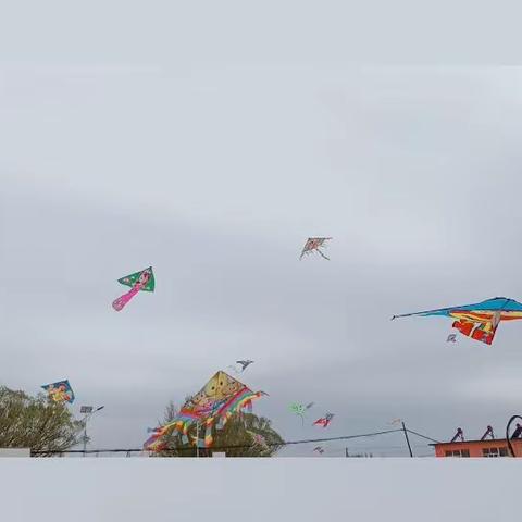 不负春光，童年“筝”好————  小城子镇台子小学放风筝活动。