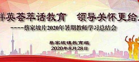 群英荟萃话教育  领导关怀更给力——蔡家坡片2020年暑期教师学习总结会