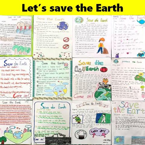 Save the Earth，一起行动吧！                            （六年级英语主题作业展）