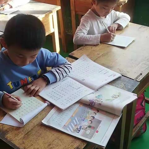 写好中国字，做好中国人—严务乡华材希望小学写字练习