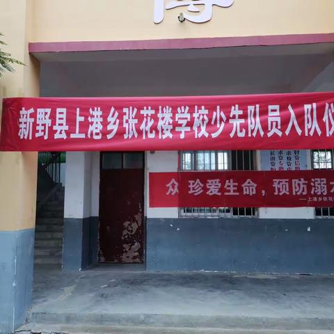 新野县上港乡张花楼学校少先队员入队仪式