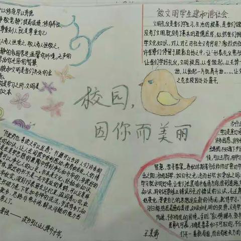 美丽校园，从你我做起 ---手抄报展示