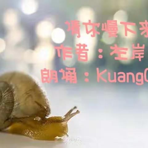 请你慢下来  朗诵