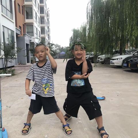带俩个孙子，回老家避暑的日子
