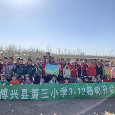 我与春天有个约会——博兴三小三年级五班实践暨植树节活动