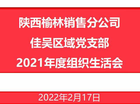 陕西榆林销售分公司佳吴区域党支部2021年度组织生活会