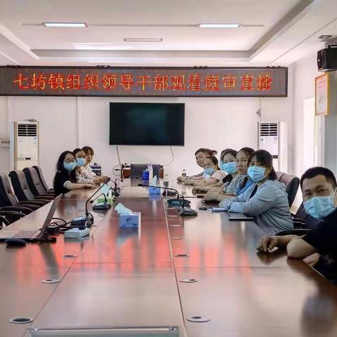 白沙县七坊镇组织干部职工观看庭审直播