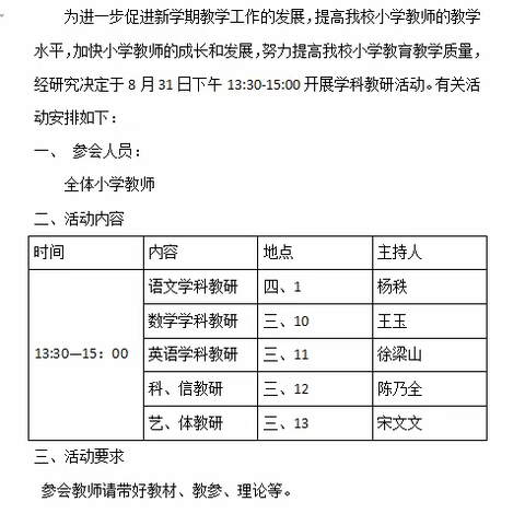 风好正是扬帆时，乘风破浪万里航 ——记临沂第二十三中学小学部各学科集体大教研活动