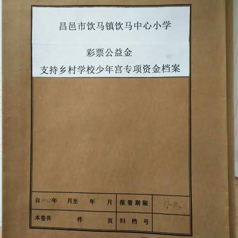 饮马中心小学乡村少年宫专项资金档案